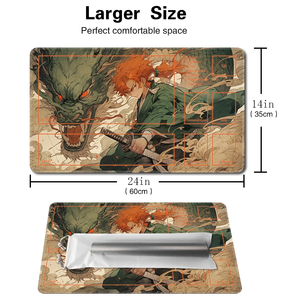 Blue Dragon-Board Game TCG Playmat Table Mat Game Size 60X35 CM Mousepad Compatible for MTG CCG