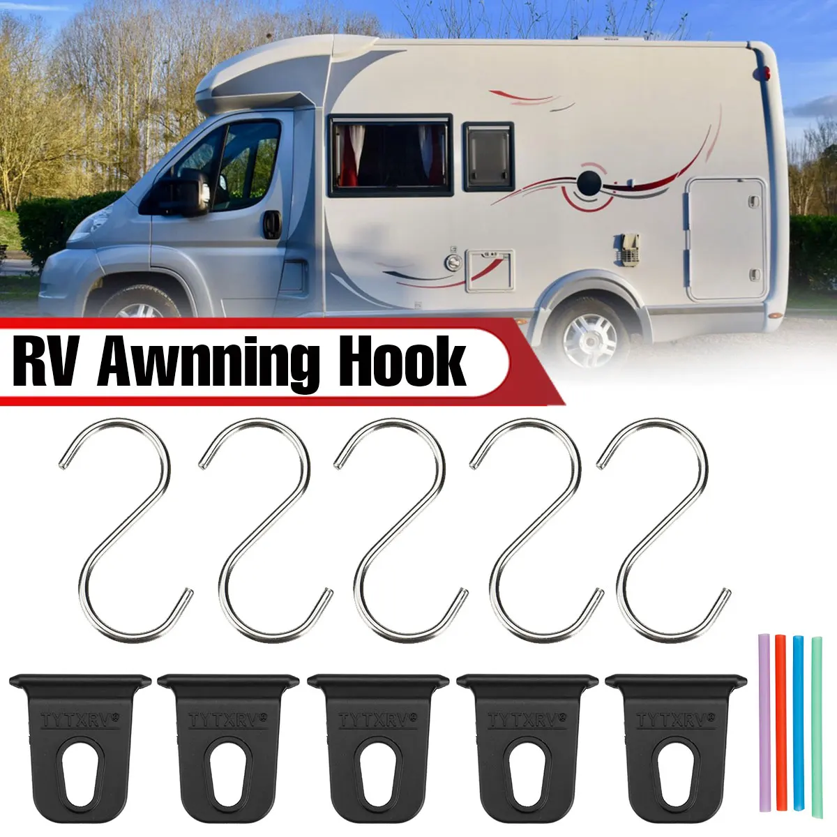 

5pcs Set Clothes Hook for Caravan Awning Hanger hook For RV Awings Camper Awing