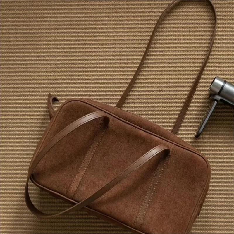 Vintage Pebbled Tote Bag Women Suede Large Capacity Pillow Underarm Bag Ladies Casual Commute Practical Minimalist Shoulder Bags
