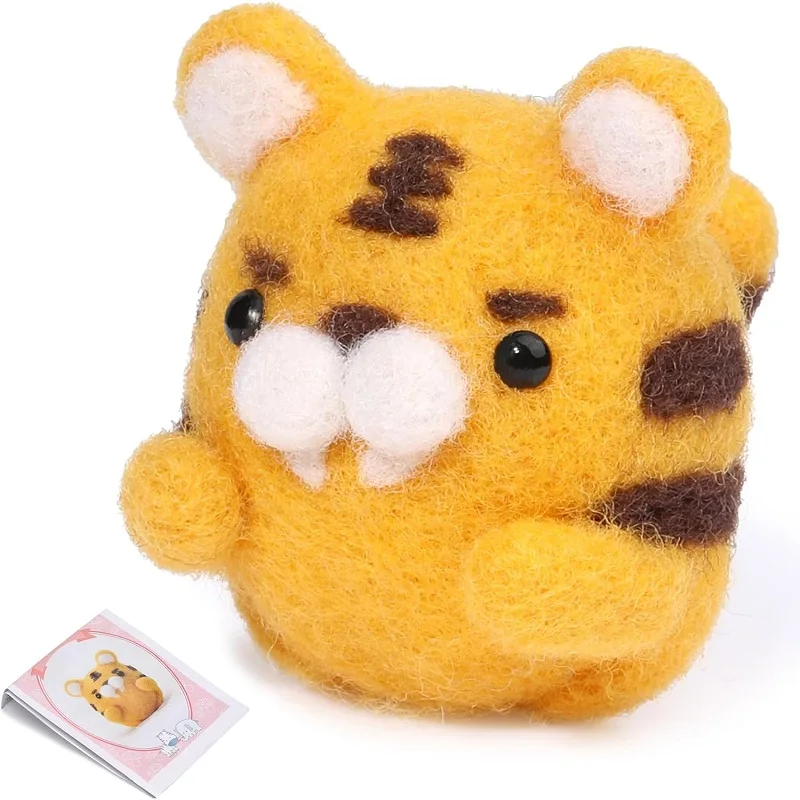 Wool Felting Kit Animal Needle Felting Starter Kit Unfinished with Wool Needle Felting Supplies with Foam Mat for Beginners DIY Craft Project