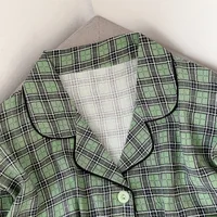Plus Size Women Plaid Pajamas Set Kawaii Homewear Long Sleeve Two Piece Pajama Set Loose Sleepwear Outfit New Year Gift - Image 2