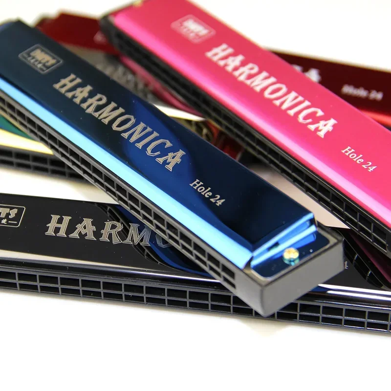 24 Holes Octave-tuned Metal Harmonica Key of C 1pcs