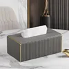 New High Quality Exquisite Streak European Style Leather Tissue Box,Hotel Living Room Bathroom Home Decor Tissue Boxes 1