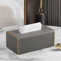 New High Quality Exquisite Streak European Style Leather Tissue Box,Hotel Living Room Bathroom Home Decor Tissue Boxes 1