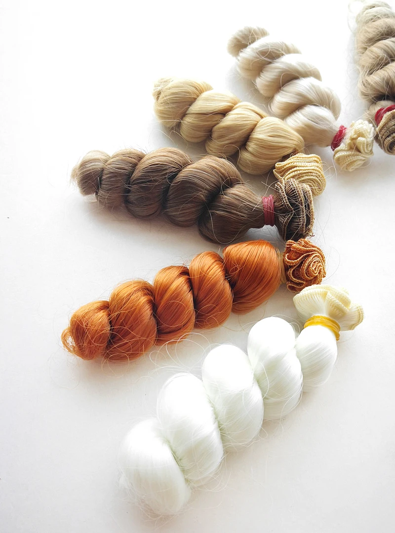 Doll Wigs 15 cm high temperature big wave handmade cloth diy Texitle doll curl hair accessories For 1/3 1/4 1/6 BJD/SD doll accessories,plush doll accessories,doll wigs,mohair wig