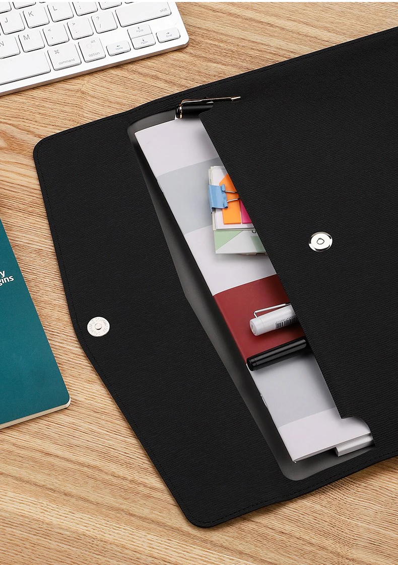 Document PU Business Briefcase File Bag, A4 Folder, School Office Storage Print Pattern LOGO