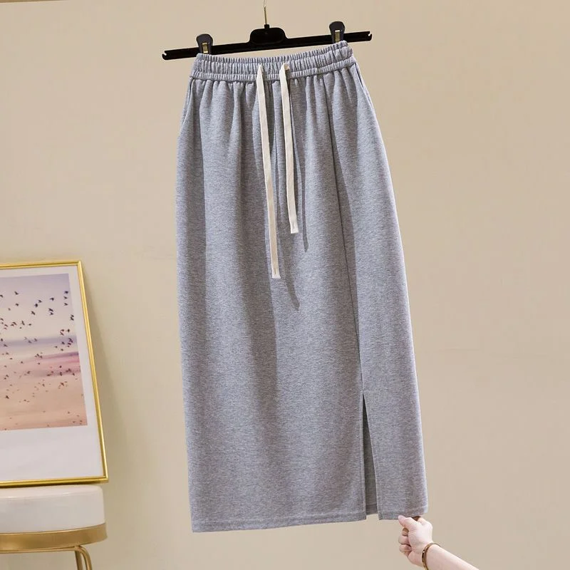 

Юбка-трапеция средней длины, новый стиль для весны и осени 2023, Повседневная Популярная юбка с запахом, обтягивающая бедра, маленькая и средней длины