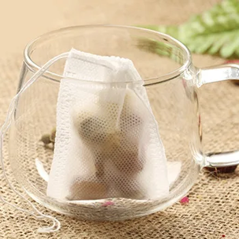 200PCS Non Woven Empty Tea Bags Disposable Drawstring Filter Pouches for Loose Leaf Tea Brewing Herbal Teas and Spice Storage