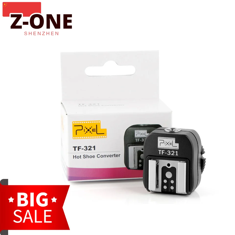 Pixel Tf-321 Ttl Flash Hot Shoe Hotshoe Adattatore Converter Per Canon 580Ex 550Ex 600D 700D 70D 6D 60D 550D 5D Fotocamera E Flash