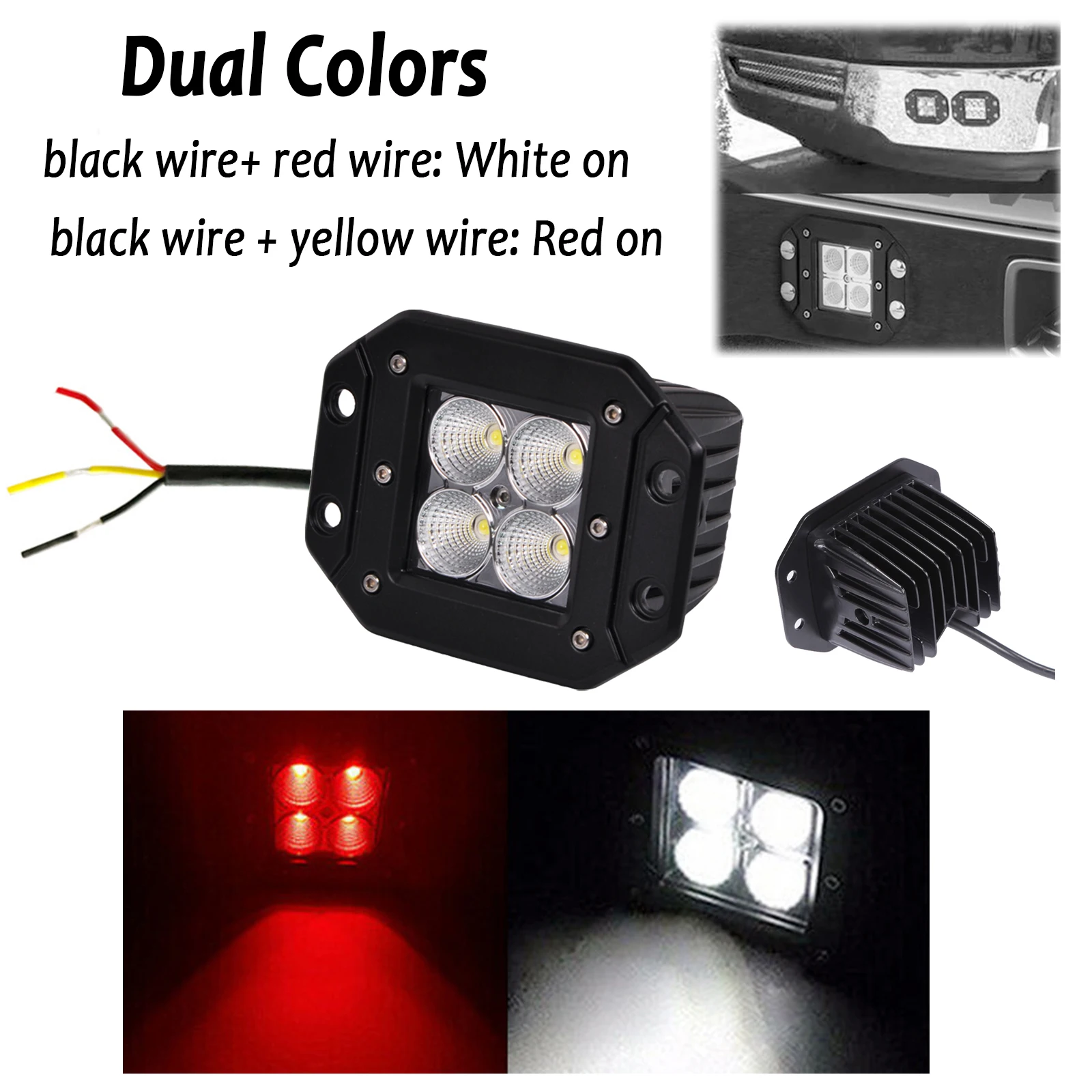 

Dual Colors 5" Flush Mount LED Work Light Bar OffRoad 12V 24V Spot Flood Light Bar for Car Boat SUV 4x4 Truck Jeep ATV Headlight