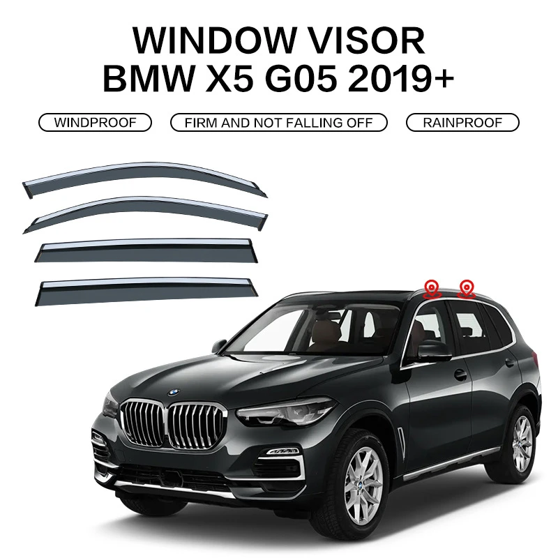 

Дефлекторы воздуха для BMW X5 G05 2019-2023, защита от дождя, дыма, оконный козырек, дефлектор, ветровое отверстие, навесы, укрытия