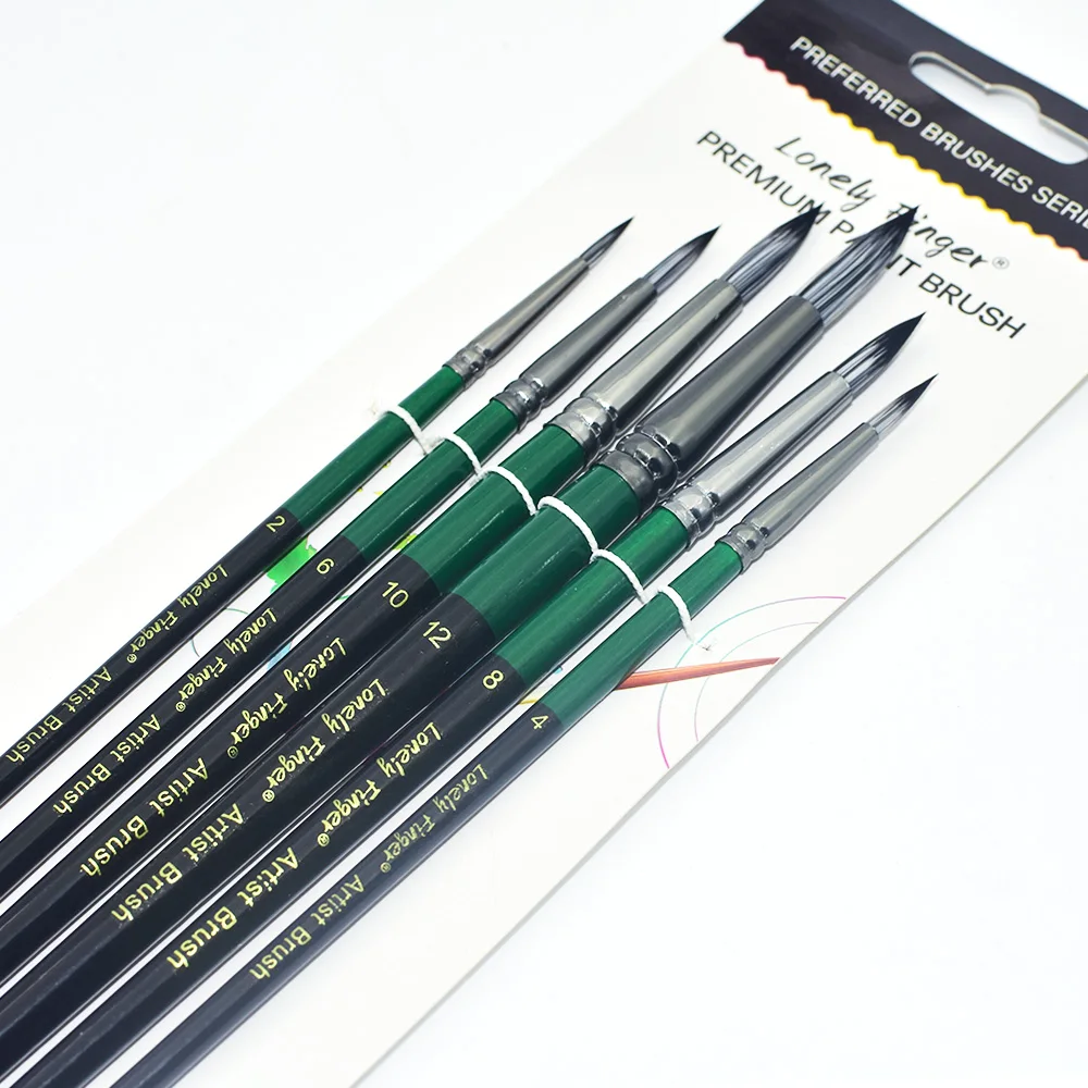 Artist Paint Brush Set of 12 Round and Filbert/Flat/Angle Brushes for Watercolor Acrylic Gouache Oil and Tempera Painting 5