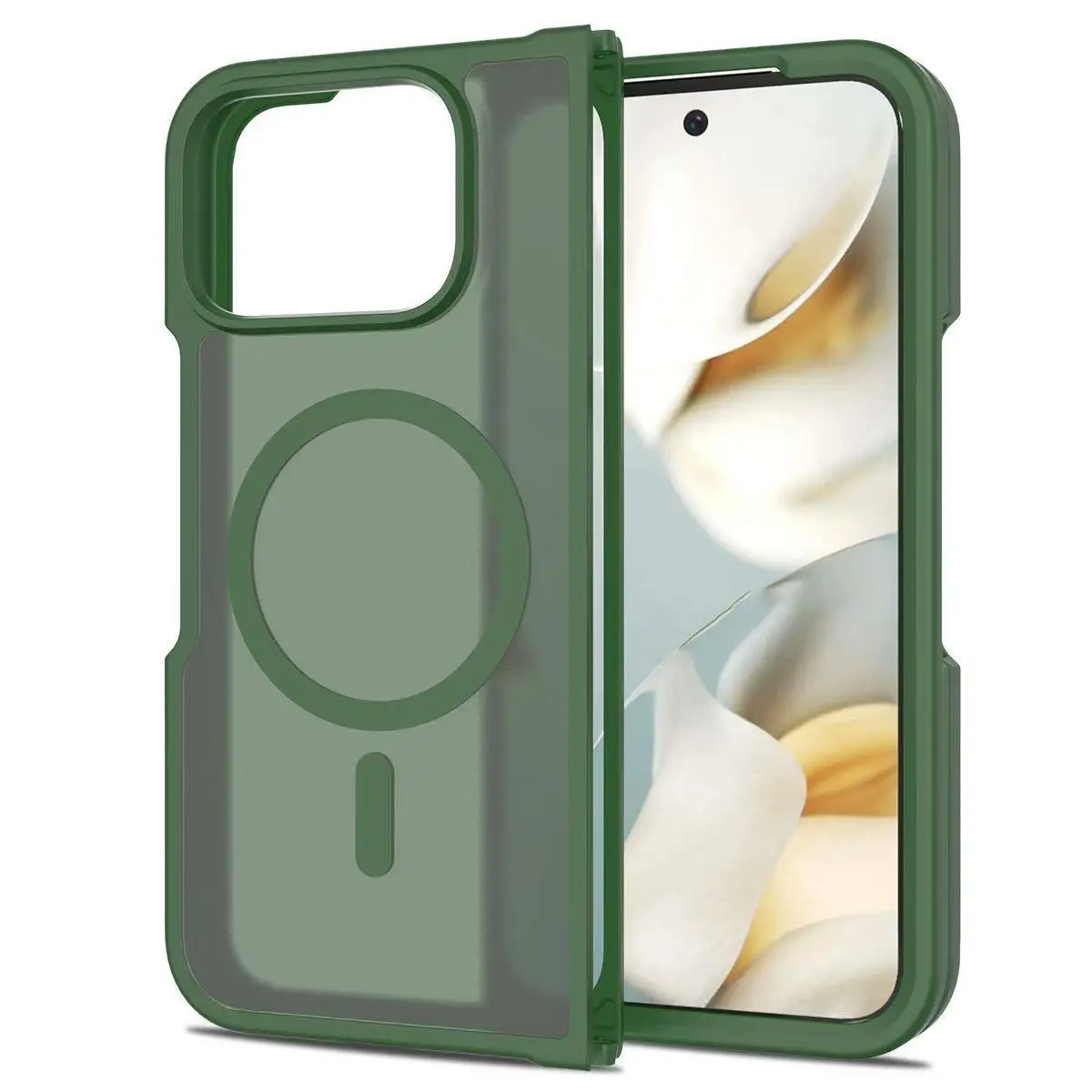 Stylish Magnetic Frosted Skin-Friendly Shockproof Case with Soft Border and Acrylic Cover