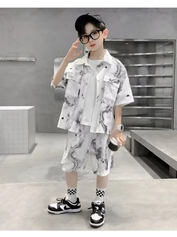 

2Pcs Sets Baby Boys Print Clothing Sets Shirt + Shorts Outfit Set Clothes Kids Boutique Outdoor Clothes for Children Outfit Suit