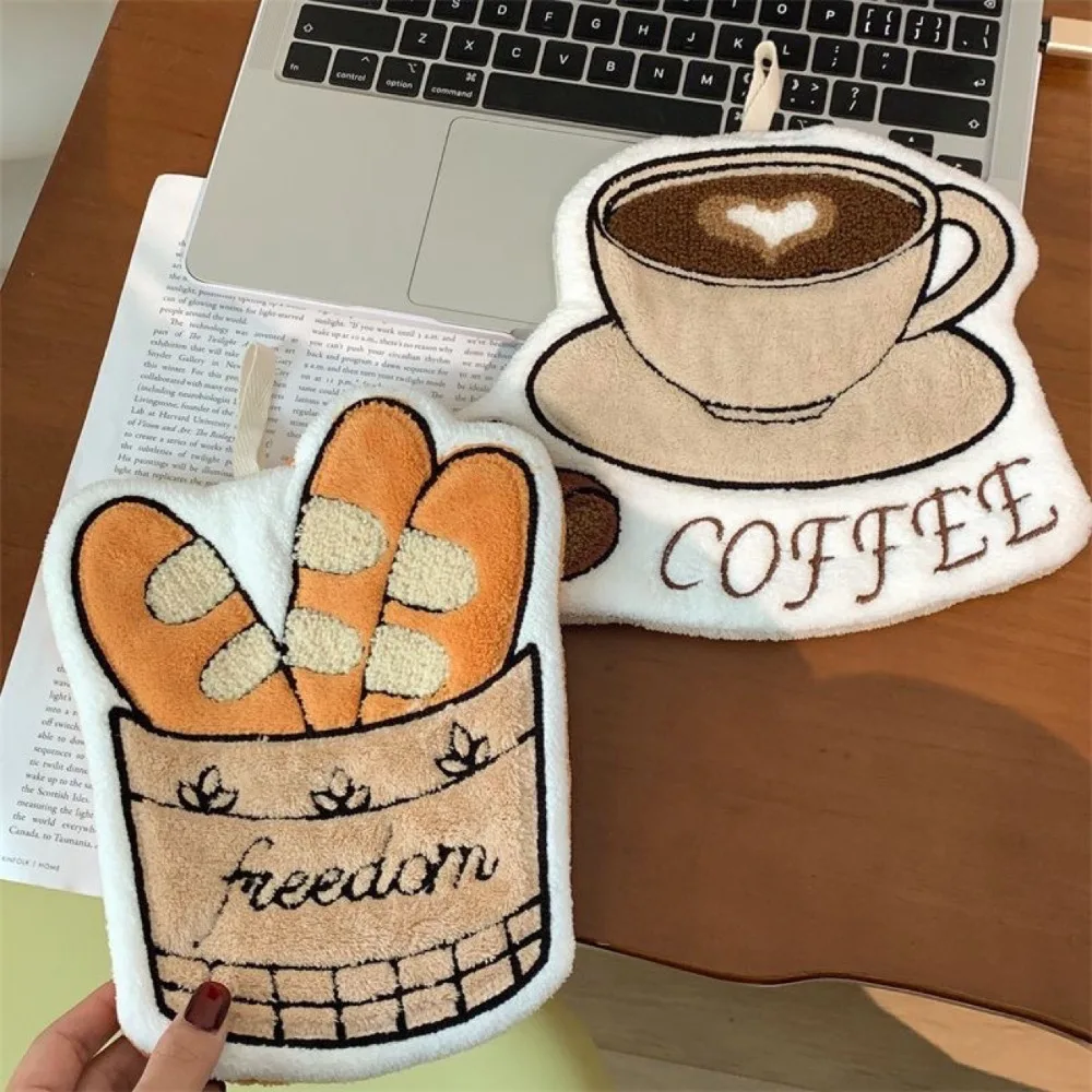 4Pcs/Set Practical Cartoon Hand Towel Absorbent Soft Bathroom Hanging Towel Thickened Skin-friendly Kitchen Hand Cloth Dish