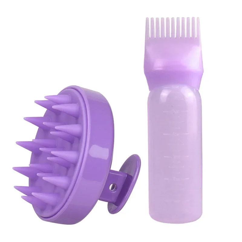 Hair Dye Refillable Bottle Applicator Comb Hair Massager Brush Air Cushion Comb Set Coloring Hairdressing Styling Tool Hair Oil Applicator Bottle Hair Dye Applicator Bottle Hair Dyeing Bottle Hair Dye Bottle Scalp Applicator Comb