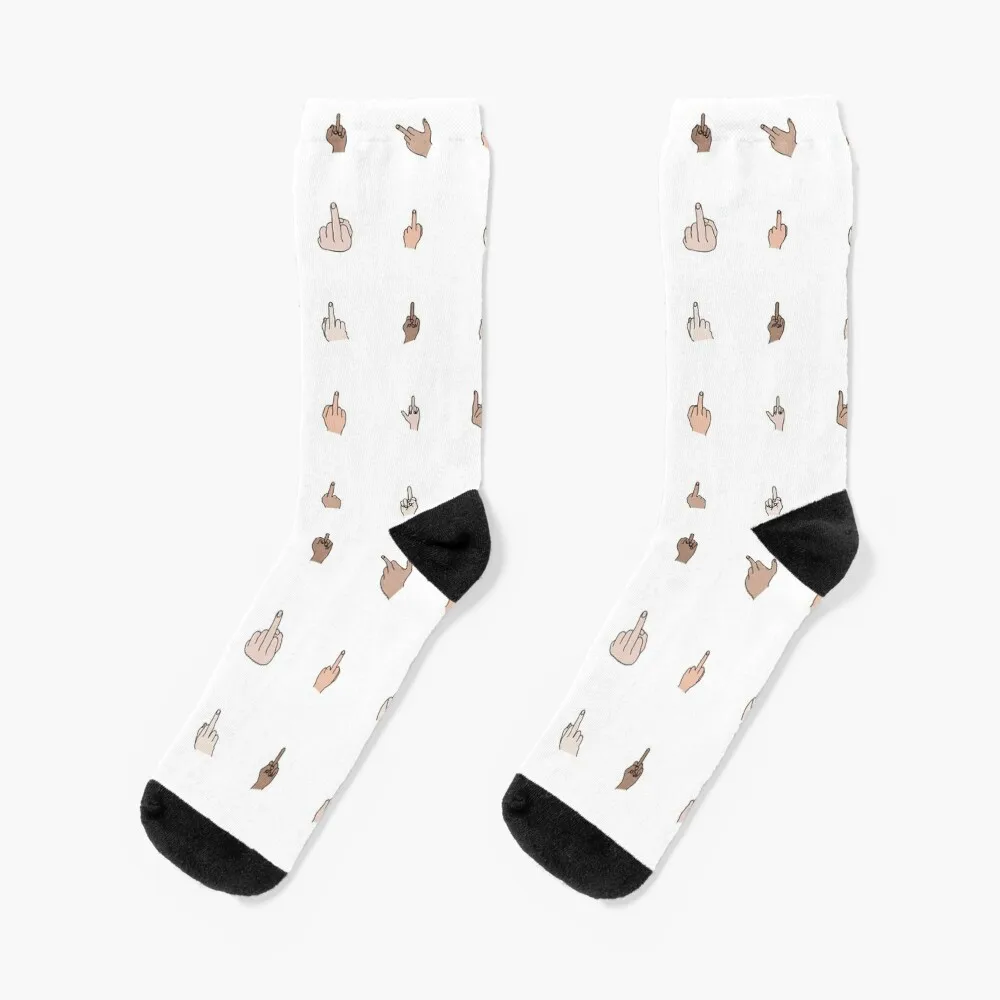 

Middle Fingers Colored With Outlines Socks gift kids Man Socks Women's