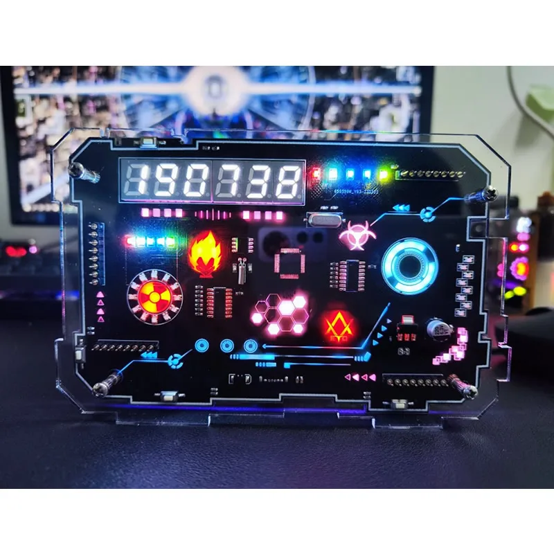 Doomsday Light Clock Ambient Light RGB Gaming Clock Light Pollution Desktop Clock 5