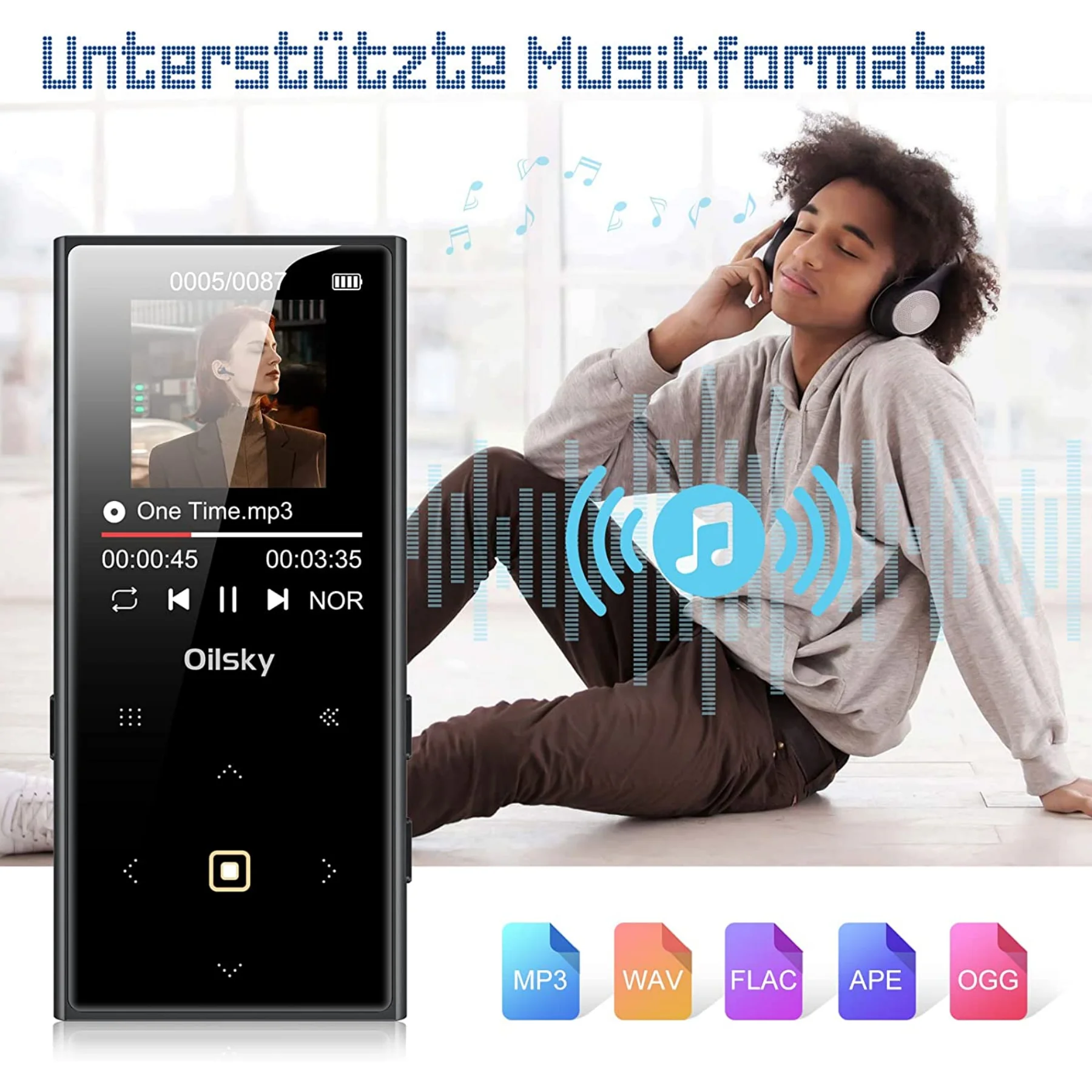 Portable Digital Music Player with Bluetooth and Speakers