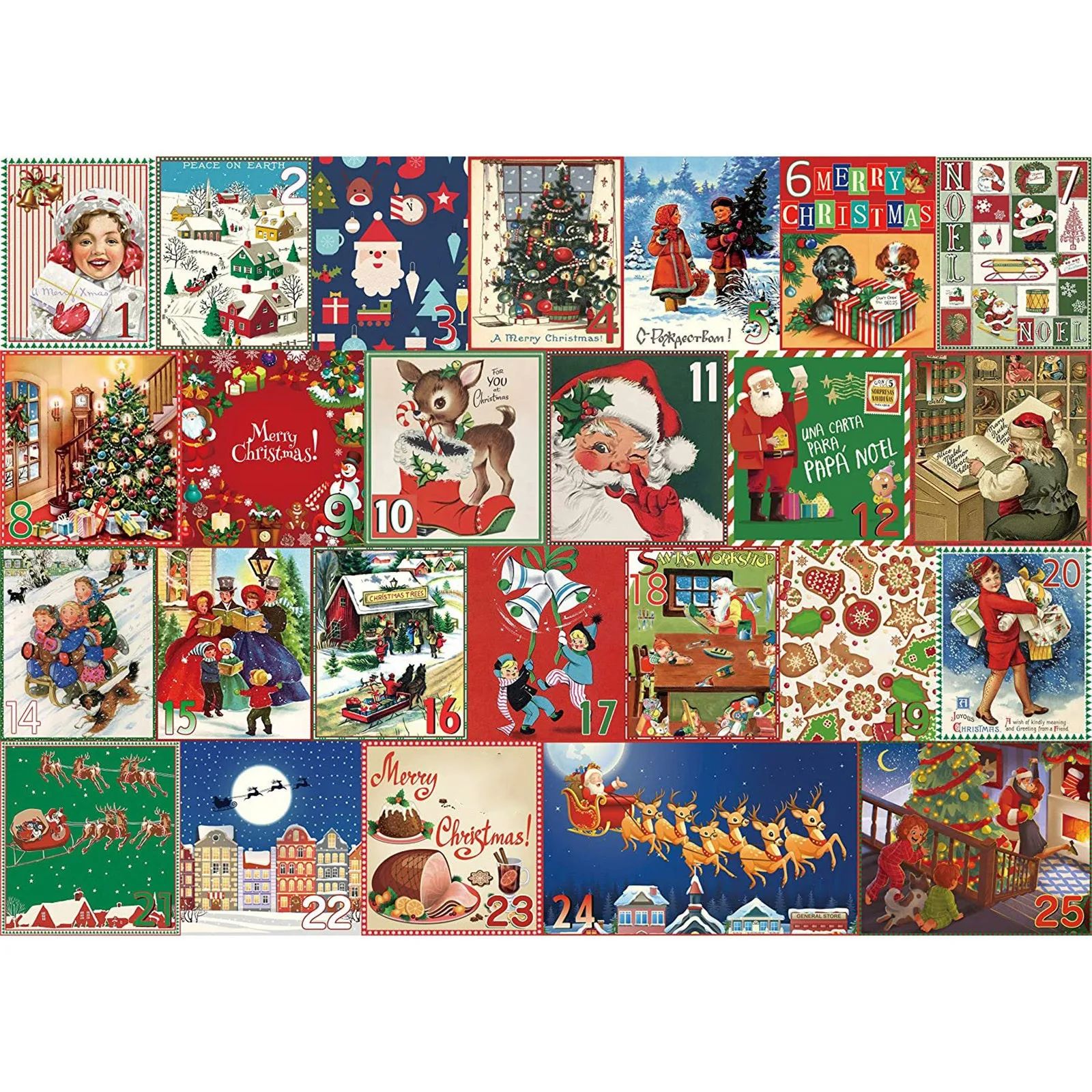 Calendrier de l'Avent 2023 Puzzle, Noël Calendrier de l'Avent Puzzle Puzzle  1000pcs, Puzzle pour le compte à rebours de Noël