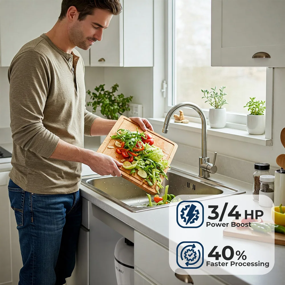 Garbage Disposal Continuous Feed Garbage Disposal with Sound Reduction 3/4 HP Food Waste Disposer