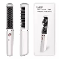 Wireless Hair Straightener Beard Comb for Women and Men 30W 4000mAh Automatic Brush Mini Magic Portable Cordless USB Charging 1