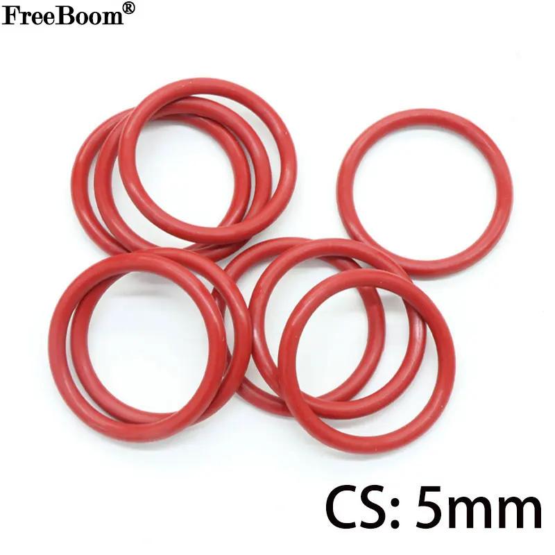 50pcs VMQ O Ring CS 5mm OD 15150mm Foodgrade Waterproof Washer Red