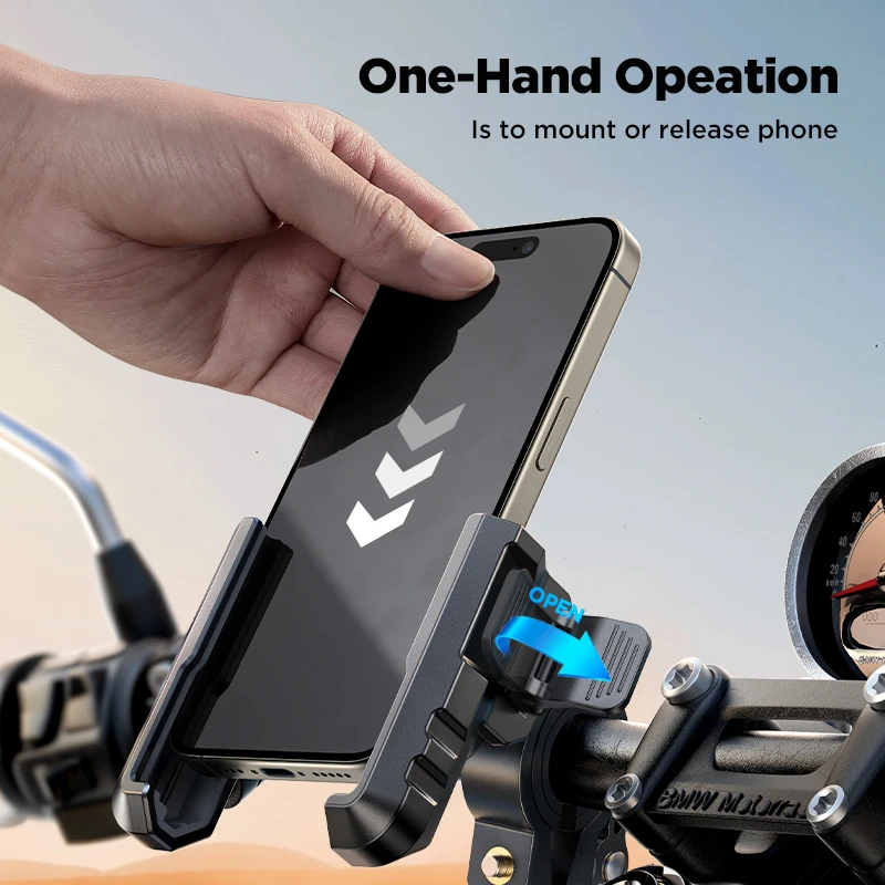 Joyroom Bike Phone Mount Holder Motorcycle Phone Mount for Electric Scooter, Mountain, Dirt Bike 360° Rotate For 4.7-7.0” Phones - Image 4