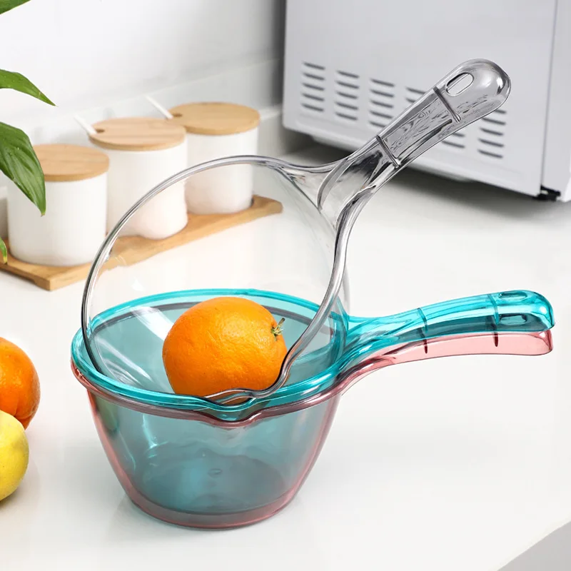 Thickened Anti-fall Water Ladle Transparent Shampooing Water Scoop Bath Spoon Large Capacity Long Handle Big Dipper
