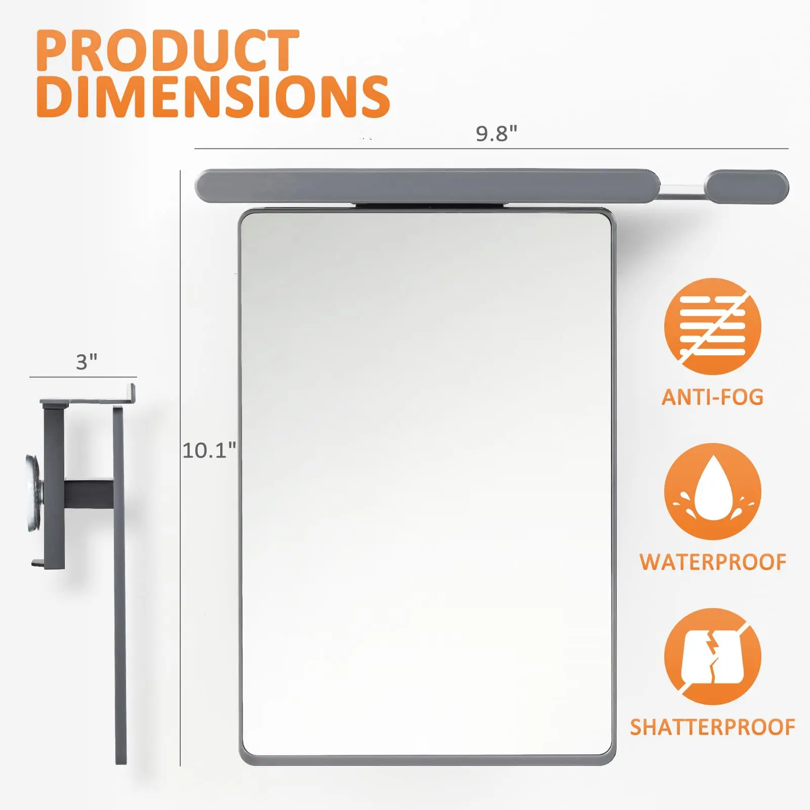 TAILI 1pcs Acrylic Mirror With Wall Suction Shower Mirror For Man Shaving Women Makeup Portable Travel Bathroom Accessories 6