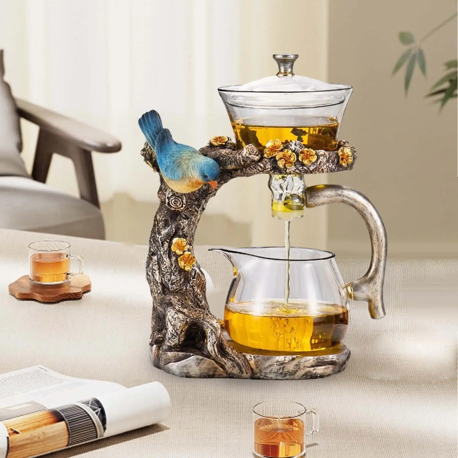 Magnetic Teapot Tea Kettle Kungfu Drip Teapot with Infuser for Birthday Gift Dining Room New Year Tea House Father's Day