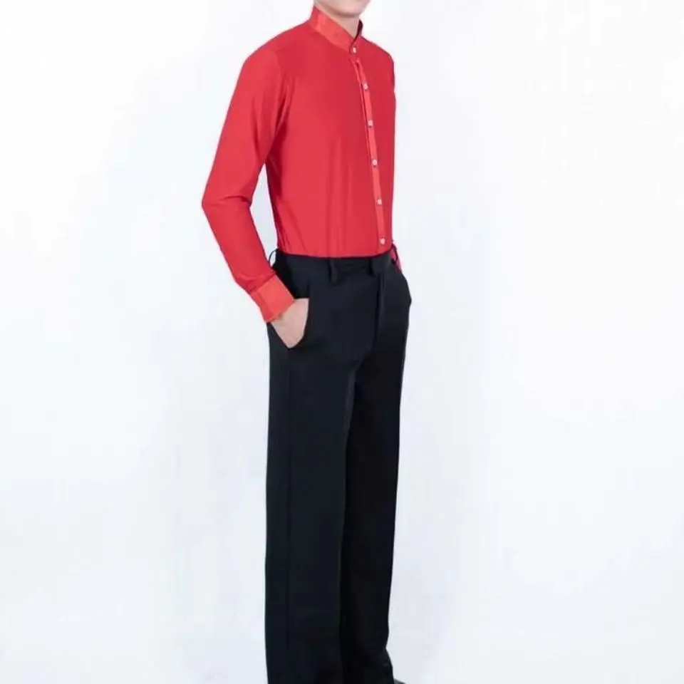 Dance Pants Professional Men Latin Dance Pants Satin Ballroom Dance Pants