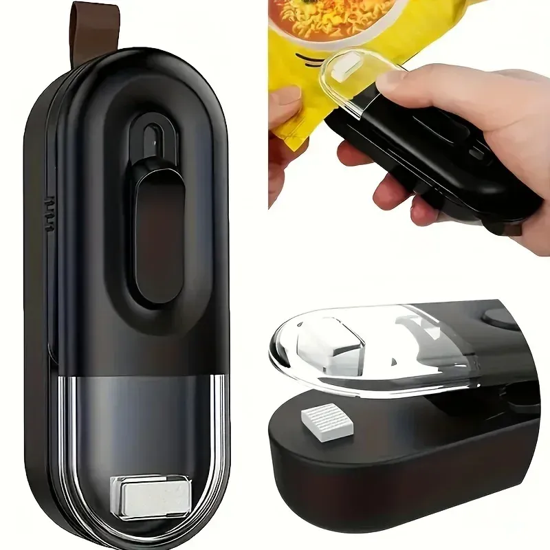 Mini sealing machine, portable hot vacuum sealing machine, suitable for storing food and snacks in plastic bags, kitchen supplie