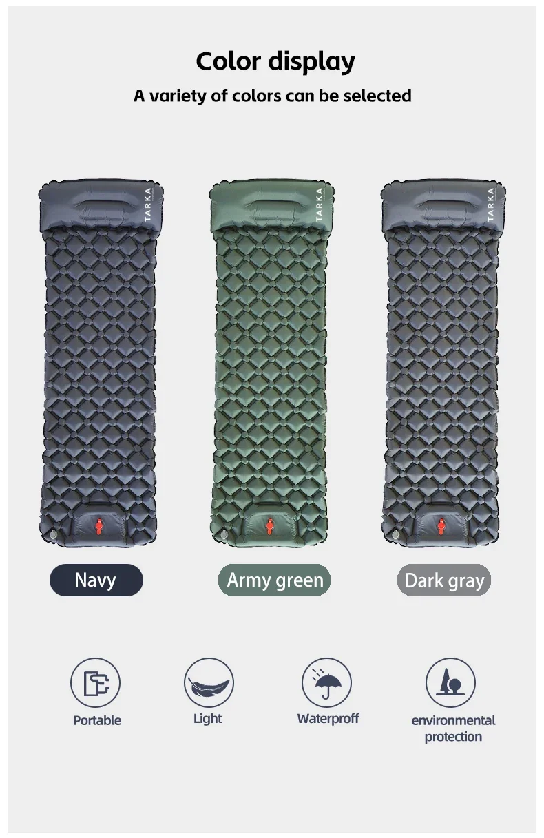 Description Picture 2 of itemTARKA Outdoor Camping Mats Air Cushion with Pillow Inflatable Tourist Sleeping Pad Climbing Trekking Self-Inflating Mattress