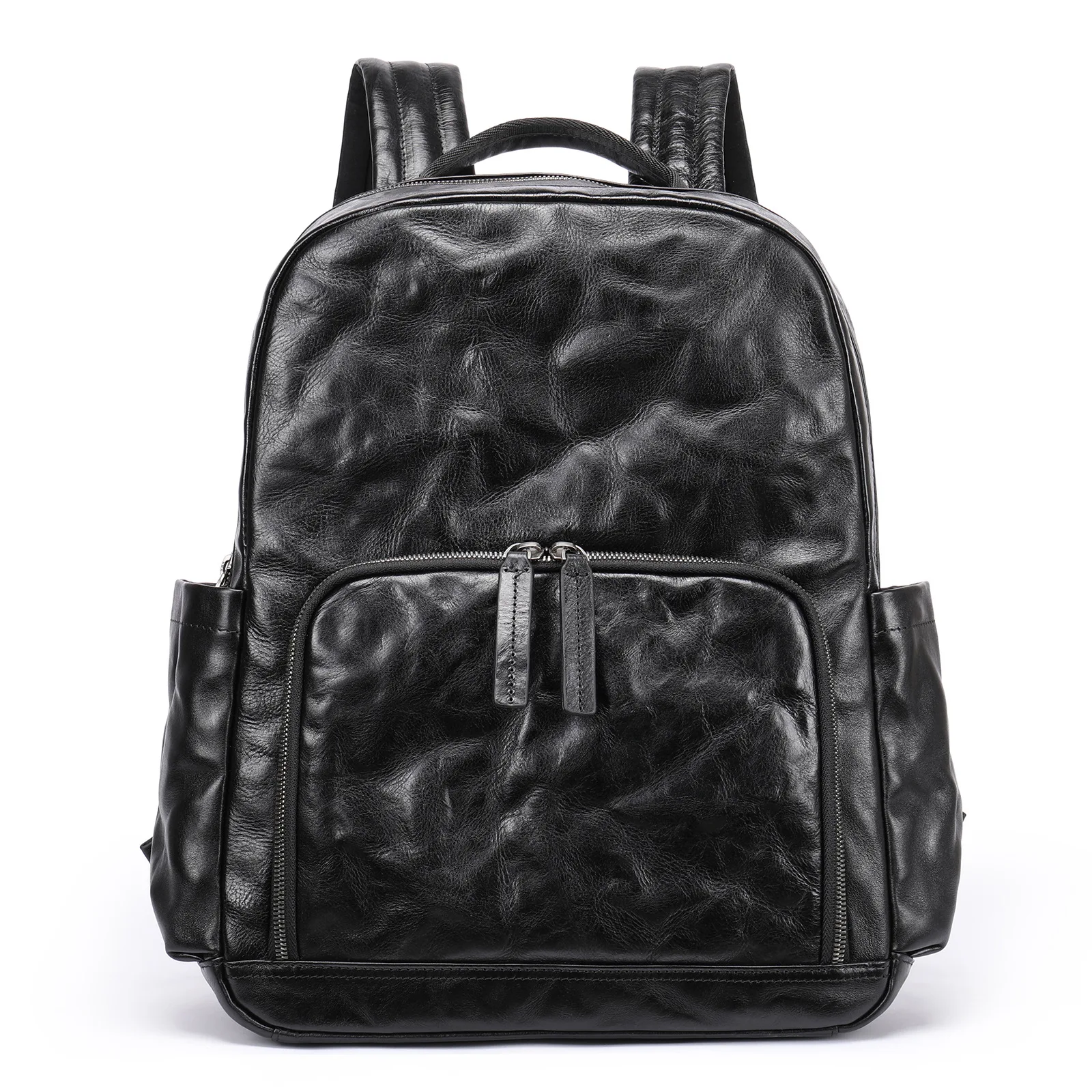 

Men Travel Backpack Full-grain Cow Leather 15.8 inch Laptop Daypack Casual Male Real Leather Mochila Big Capacity Boy School Bag