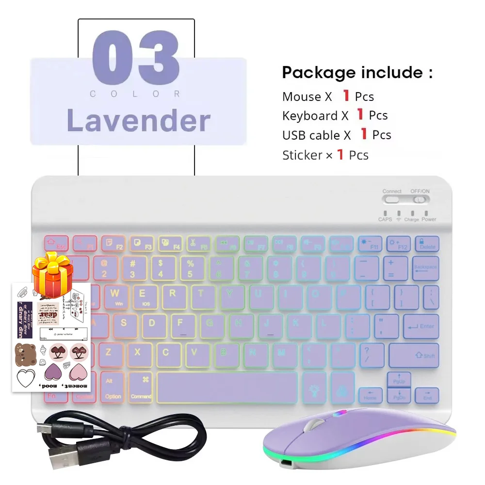 Enhanced Wireless Bluetooth Keyboard and Mouse for Tablets and Phones - Multi-Language Support