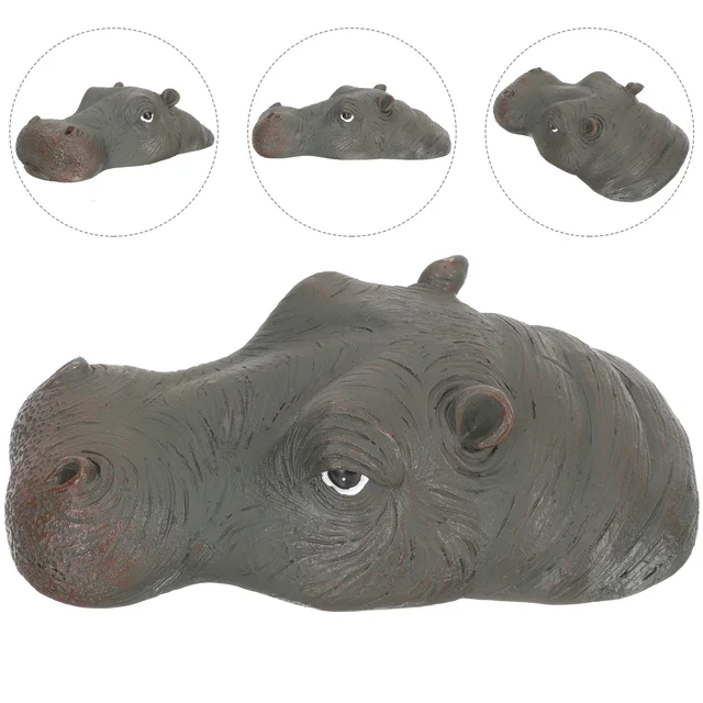 Hippopotamus Fej Szobornövények Dekoráció Úszó Tó Dísz Krokodil Víz - Image 5
