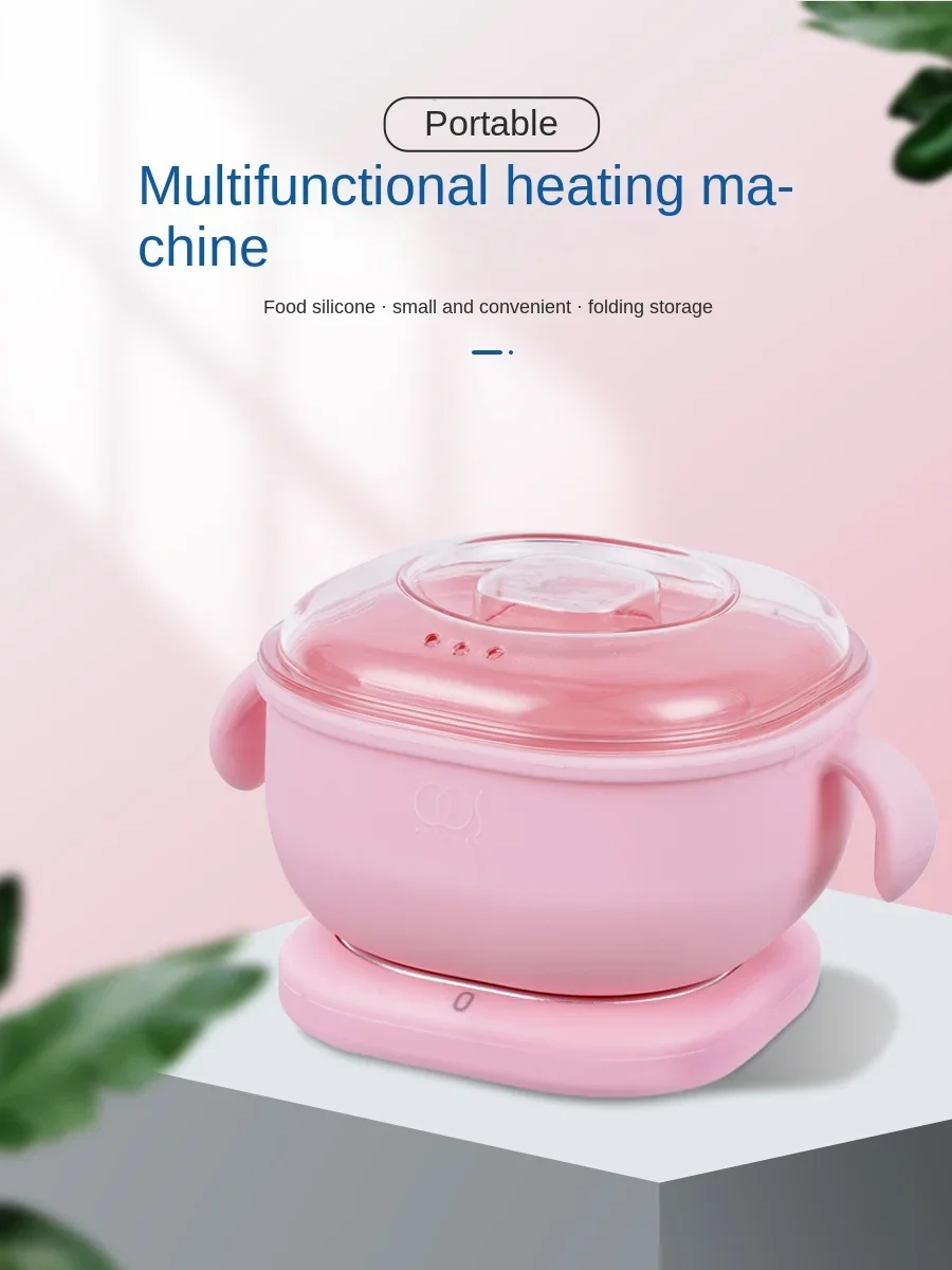 

220V Multi-functional Wax Melting Machine with Foldable Silicone Bowl, Portable Hair Removal Wax Heater with Non-Stick Pot