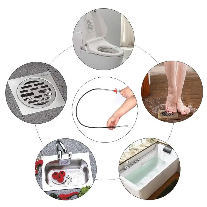 Description Picture 3 of itemHand Pinch Cleaning Sewer Pipe Plunger Hand Pinches Four Claws Pipe Opener Drains Four Claw Telescopic Bathroom Accessories Home