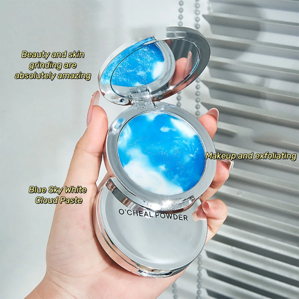 Loose Powder 1PC Blue Sky And Cloud Oil Powder Skin-friendly Skin Natural Face Long Lasting Contouring Powder Cosmetics