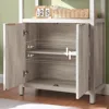 Oxford bookcase, high bookcase with door cabinet, 5-tier bookcase, large wooden bookcase with fluted panel, grey oak 4
