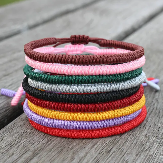Bracelet bouddhiste tibétain porte-bonheur tressé à la main réglable noeud King Kong fil rouge bracelets porte-bonheur pour femmes hommes Couple amoureux