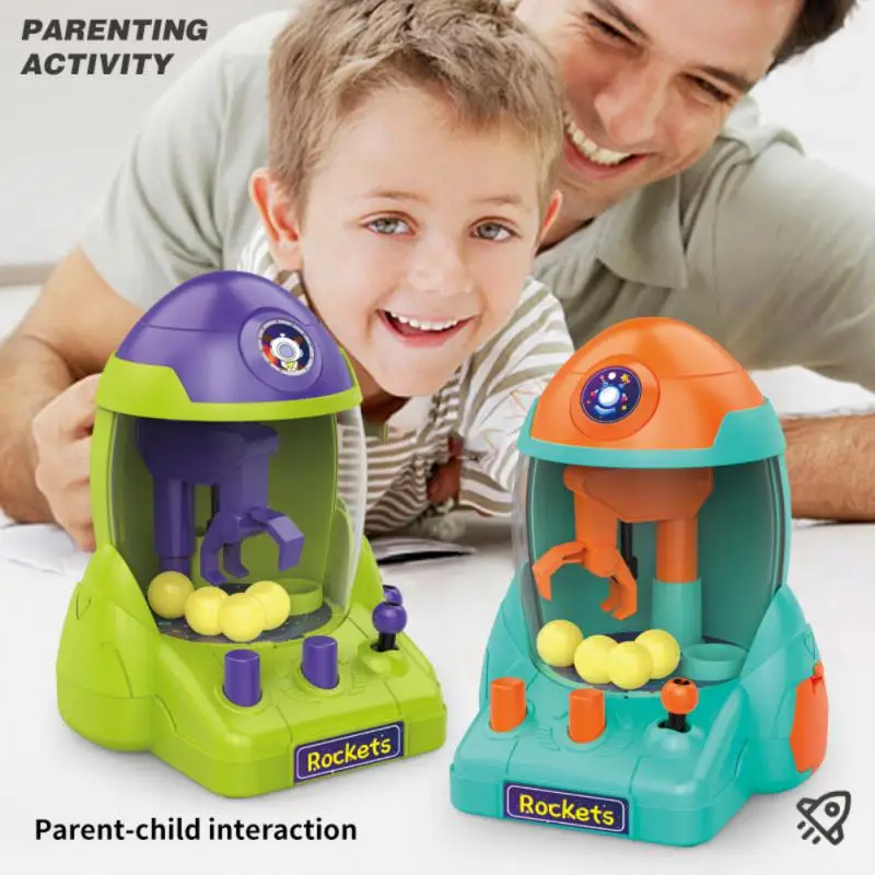 Baby Mini Ball Catcher Space Rocket Shape Without Burrs Plastic No Power Supply Children Toys Candy Clamping Machine Creative 3