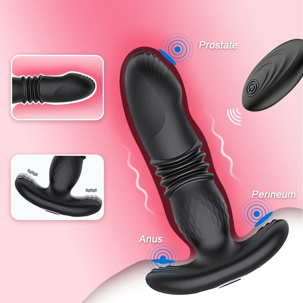 Vibratore anale a spinta per uomo, vibratore con app Bluetooth, telecomando, massaggiatore prostatico telescopico, stimolatore prostatico maschile_voghion.com