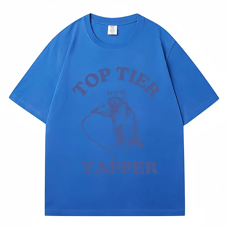 thumbnail image 1 of Camiseta con estampado de mapache para hombre y mujer, camisa informal de algodón puro de gran tamaño con estampado de dibujos animados, estilo Harajuku, 1 of 5