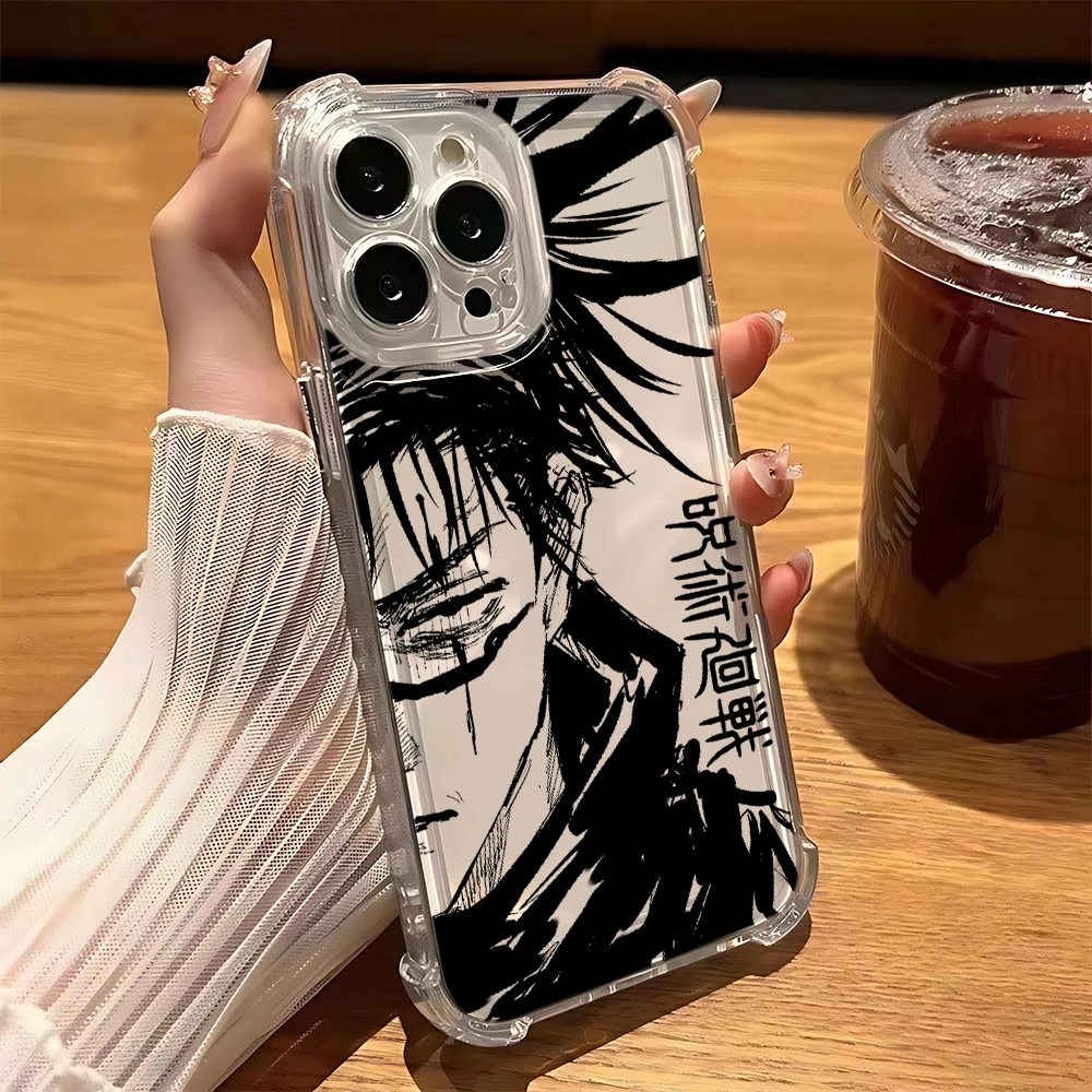 Anime Cool Jujutsu Kaisen Anti-Fall Clear TPU Phone Case