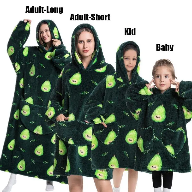 Oversized Sweatshirts Wearable Blankets Family Matching Clothes Animal Cartoon Cosplay Costume