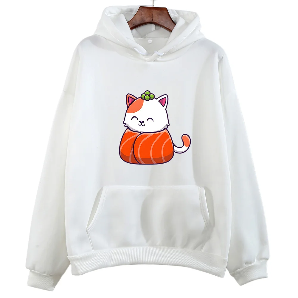 

Sushi Cat Print Hoodie Cute/kawaii Cartoon Sweatshirts Autumn Casual Tracksuit Women/men Fleece Clothing High Quality Pullovers