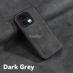 Nubuck Leather Magnetic Shockproof Case - Premium Protective Cover for Realme 16 Pro+ (Dark Grey)
