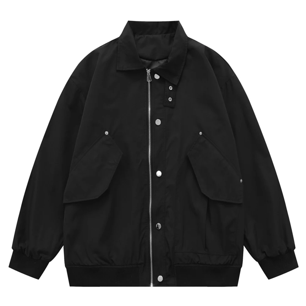 

Solid Color Turn-down Collar Men's Jackets Spring Thin Jacket for Man 2 Colors